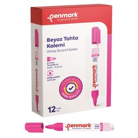 Penmark Pembe Renk 12 Adet Beyaz Yazı Tahtası Kalemi