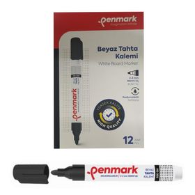 Penmark Siyah Renk 12 Adet Beyaz Yazı Tahtası Kalemi
