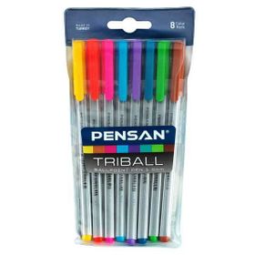 Pensan 01003 Triball 1 mm Renkli 8'li Tükenmez Kalem