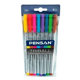 Pensan 1003 Triball 1.0 Renkli 8 Adet Tükenmez Kalem Set
