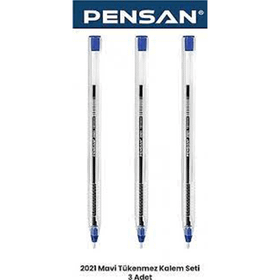 Pensan 2021 Mavi 3 Adet Tükenmez Kalem Seti