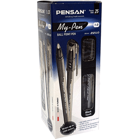 Pensan 2210 1.0 mm 25 Adet Siyah Tükenmez Kalem