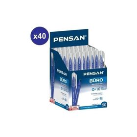 Pensan 2270 Mavi Büro 1 mm 2.000 Adet 50'li 40 Kutu 1 Koli Tükenmez Kalem
