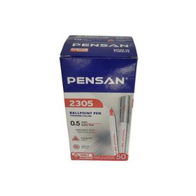 Pensan 2305 Üçgen Kırmızı 0.5 mm 50'li Tükenmez Kalem