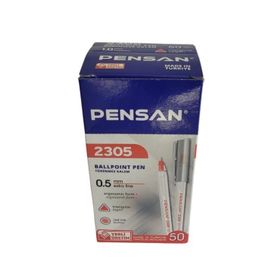 Pensan 2305 Üçgen Kırmızı 0.5 mm 50'li Tükenmez Kalem