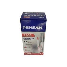 Pensan 2305 Üçgen Kırmızı 0.5 mm 50'li Tükenmez Kalem