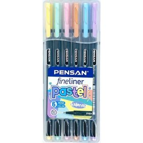 Pensan 6200 6'lı Pastel Pvc Kutu Fineliner