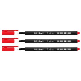 Pensan 6500-3 Kırmızı Fileliner Kalem