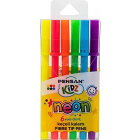 Pensan 6'lı Neon Renkler Keçeli Kalem