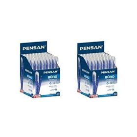 Pensan Büro Mavi İnce Uçlu 2x50'li Tükenmez Kalem