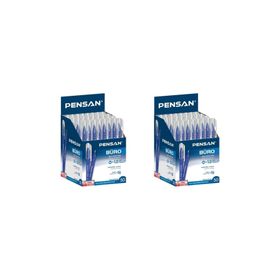 Pensan Büro Mavi İnce Uçlu 2x50'li Tükenmez Kalem