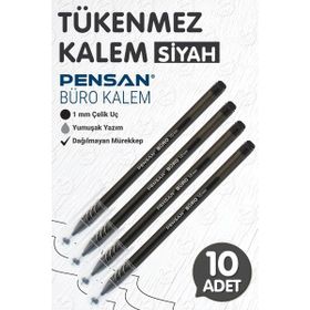 Pensan Büro Siyah 1.0 mm 10 Adet Tükenmez Kalem