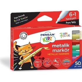 Pensan Kidz Temizlebilir Markör 7 Metalik Boya Kalemi