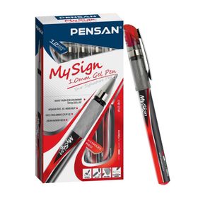 Pensan Kırmızı My Sign Jel Roller Tükenmez Kalem 1.0 mm 12'li Paket