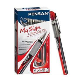 Pensan Kırmızı My Sign Jel Roller Tükenmez Kalem 1.0 mm 12'li Paket