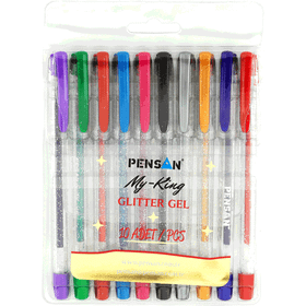 Pensan My-King Simli Jel 10 Renk ( 12 Adet) Tükenmez Kalem
