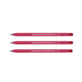 Pensan My Pen 1.0 mm Kırmızı 3'lü Tükenmez Kalem