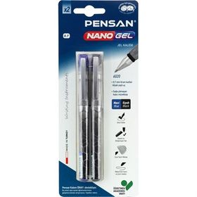 Pensan Nano Jel 2'li Mavi&Siyah Tükenmez Kalem