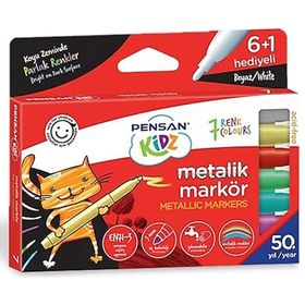 Pensan Pe99930Mrk8Rnk Kidz Temizlenebilir 7 Renk Metalik Markör Kalem