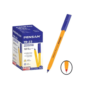 Pensan Tr 23 Üçgen Gövde 1.00 mm 50 Adet Mavi Tükenmez Kalem