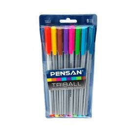 Pensan Triball Renkli 8'li Tükenmez Kalem Set