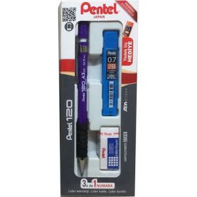 Pentel 120 A3DX 0.7 MM Mor 3lü Set Mekanik Kurşun Kalem