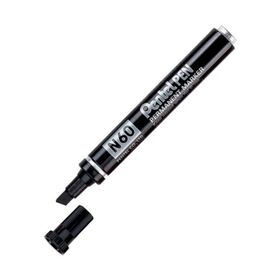 Pentel N60-A Kesik Uç Metal Gövde Siyah Permanent Markör
