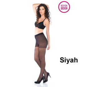 Penti Fit 15 Maxi Siyah Büyük Beden Külotlu Çorap