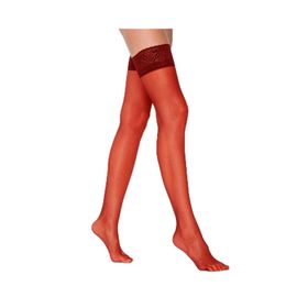 Penti Kırmızı İntive Lingerie 15 Den Burnu Şeffaf Dantelli Silikonlu Parlak Jartiyer Çorabı