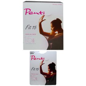 Penti Parlak İnce Fit 15 Den 500 Black No 2 Beden M 6'lı Külotlu Çorap