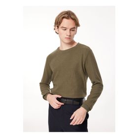 People By Fabrika SPBF3WM-SWT5009 Düz Yeşil Bisiklet Yaka Erkek Sweatshirt