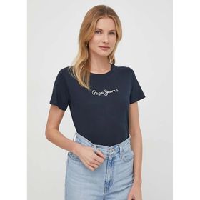 Pepe Jeans Lorette V Yaka Mavi Dulwich Blue Kadın T-shirt