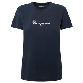 Pepe Jeans Lorette V Yaka Mavi Dulwich Blue Kadın T-shirt