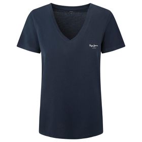 Pepe Jeans Lorette V Yaka Mavi Dulwich Blue Kadın T-shirt