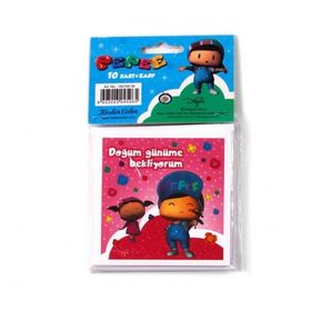 Pepee 10'lu Doğum Günü Kart Zarf