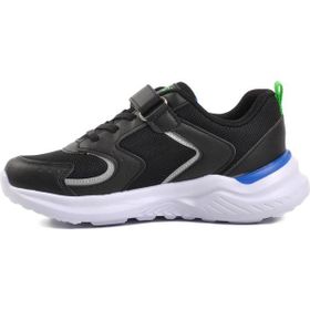 PEPİNO 4471-F Siyah-Saks Cırtlı Çocuk Spor Ayakkabı