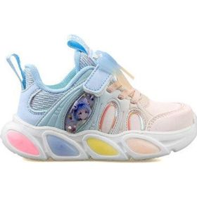 PEPİNO PK24 1830 Pudra Bebe Mavi Çok Renkli Işıklı Çocuk Günlük Ayakkabı