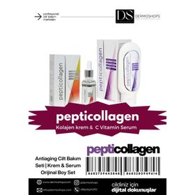 Pepticollagen Anti-Aging Cilt Bakım 30 ml Krem & 100 ml Serum Orijinal Boy Set
