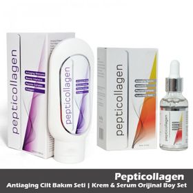 Pepticollagen Anti-Aging Cilt Bakım 30 ml Krem & 100 ml Serum Orijinal Boy Set