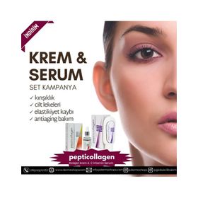 Pepticollagen Anti-Aging Cilt Bakım 30 ml Krem & 100 ml Serum Orijinal Boy Set