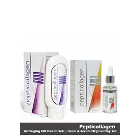 Pepticollagen Anti-Aging Cilt Bakım 30 ml Krem & 100 ml Serum Orijinal Boy Set