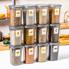 Per-Class 1.2 l 12'li Set Organizer Etiketli Erzak Saklama Kabı