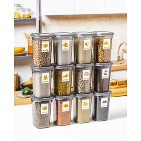 Per-Class 1.2 l 12'li Set Organizer Etiketli Erzak Saklama Kabı