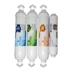 Pera Water Kapalı Kasa Su Arıtma Cihazlarına Uygun Mebransız İnline 4'lü Filtre Seti ve Bağlantı Dirseği