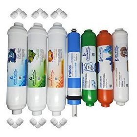 Pera Water Kapalı Kasa Su Arıtma Cihazlarına Uygun Pallas 80 Gpd İnline 7'li Alkali Mineral Filtre Seti ve Bağlantı Dirseği