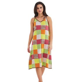 Peraluna 12411001 Bonjo Dress Askılı Yazlık Çok Renkli Kadın Triko Elbise