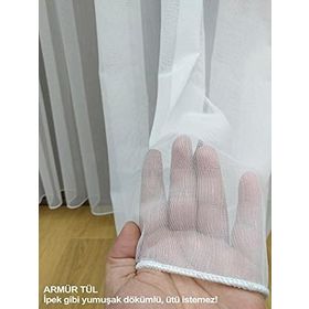 Perde Alemi Armür İnci Keten Seyrek Pile 1-2 300x260 cm Tül Perde