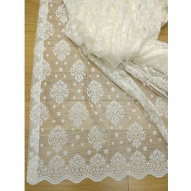Perde Alemi Ekru Damaks Örme Normal Pile 1-2.5 500x250 cm Tül Perde