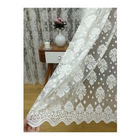 Perde Alemi Ekru Damaks Örme Sık Pile 1-3 500x260 cm Tül Perde