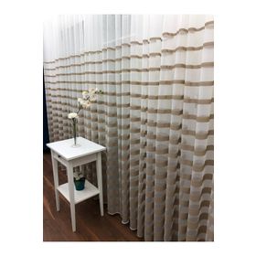 Perde Alemi Enine Çizgili Bantlı Spor Seyrek Pile 1-2 550x260 cm Tül Perde